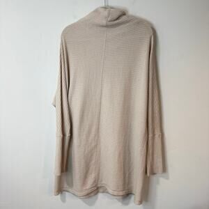 Free People Women's Kitty Tunic Top Shirt Waffle Cowlneck Oversized Cream Large